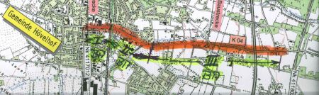 Zeichnung der Straßenbaumaßnahme